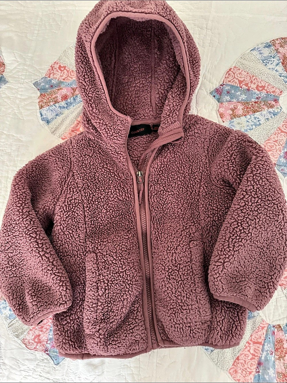 Kids Hooded Fleece Jacket Purple